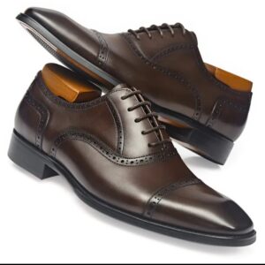 Regent Midnight-Brown Cap-Toe Brogue Oxford