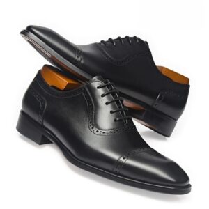 Regent Raven-Black Cap-Toe Brogue Oxford