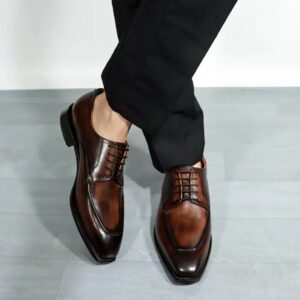 Monarch Chestnut Apron-Toe Derby in Action