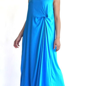 Cobalt Twist-Drape Sleek Maxi