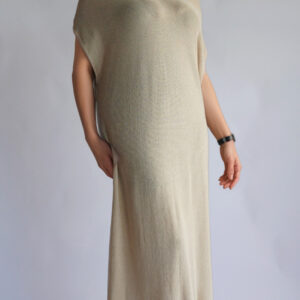 Pale Gold Shimmer Knit Maxi Dress