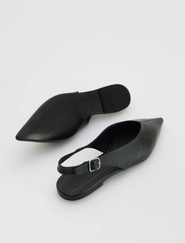 Arctic Shadow Pointed-Toe Slingback Flats Leather Ballerinas