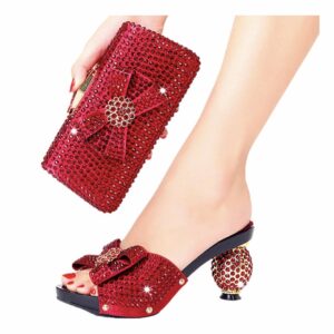 Crystal-Embellished Clutch & Mule Set
