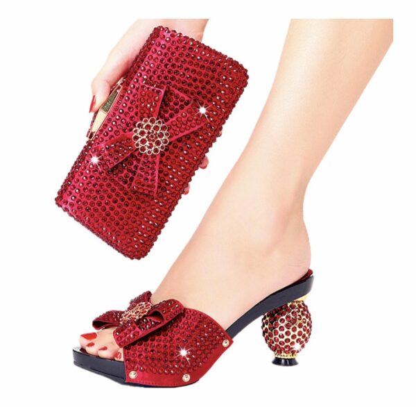 Crystal-Embellished Clutch & Mule Set