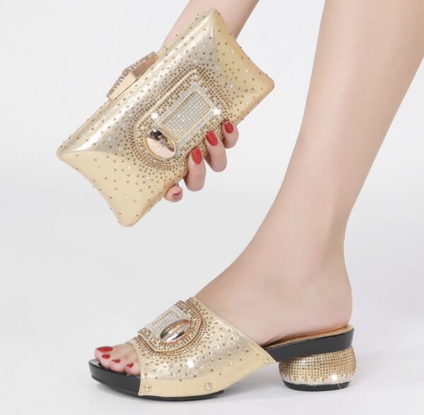 Signature Pave Crystal Clutch & Sculptural Heel Mule Set - Image 4