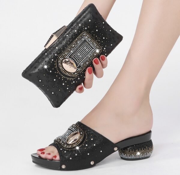 Signature Pave Crystal Clutch & Sculptural Heel Mule Set - Image 3