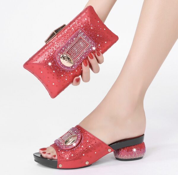 Signature Pave Crystal Clutch & Sculptural Heel Mule Set - Image 2