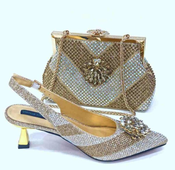Aurora Crystal-Embellished Clutch & Slingback Mule Set