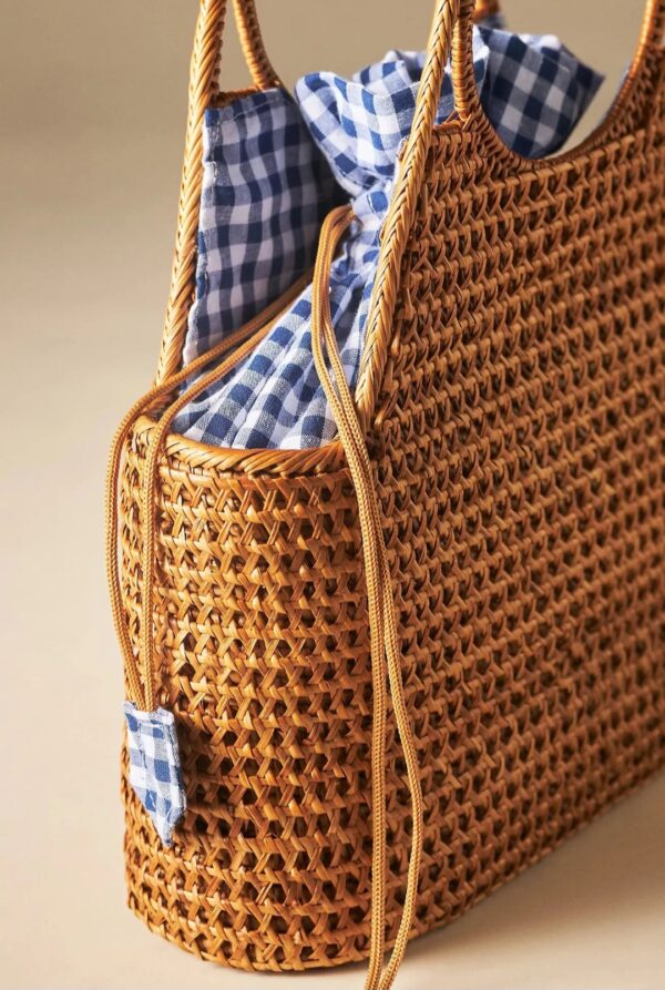 Handwoven Rattan Shoulder Bag - Image 2