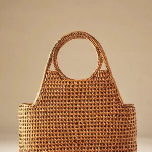Handwoven Rattan Shoulder Bag